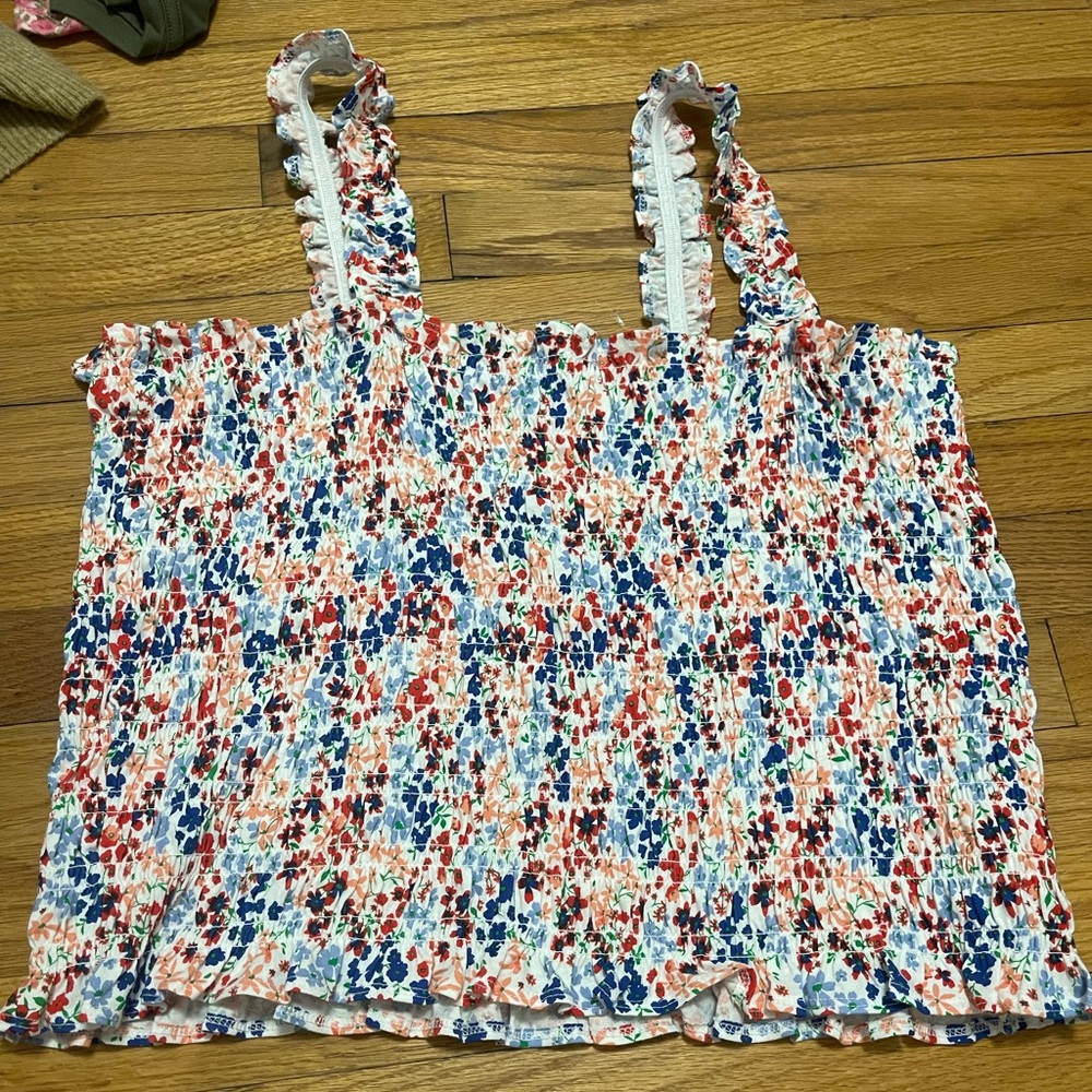 Red & Blue Floral Old Navy Tank